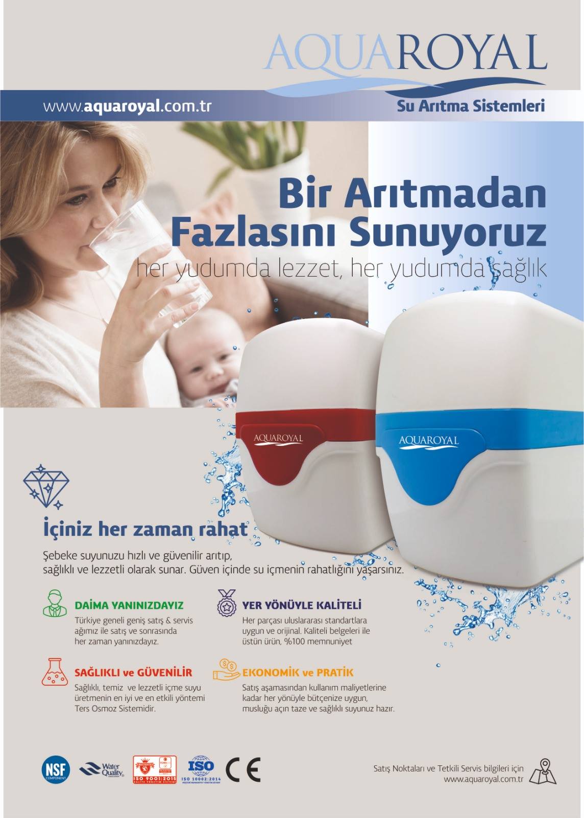 sivas su arıtma sistemleri tezgah altı su kaçak sensörlü kapalı kasa su arıtma cihazı